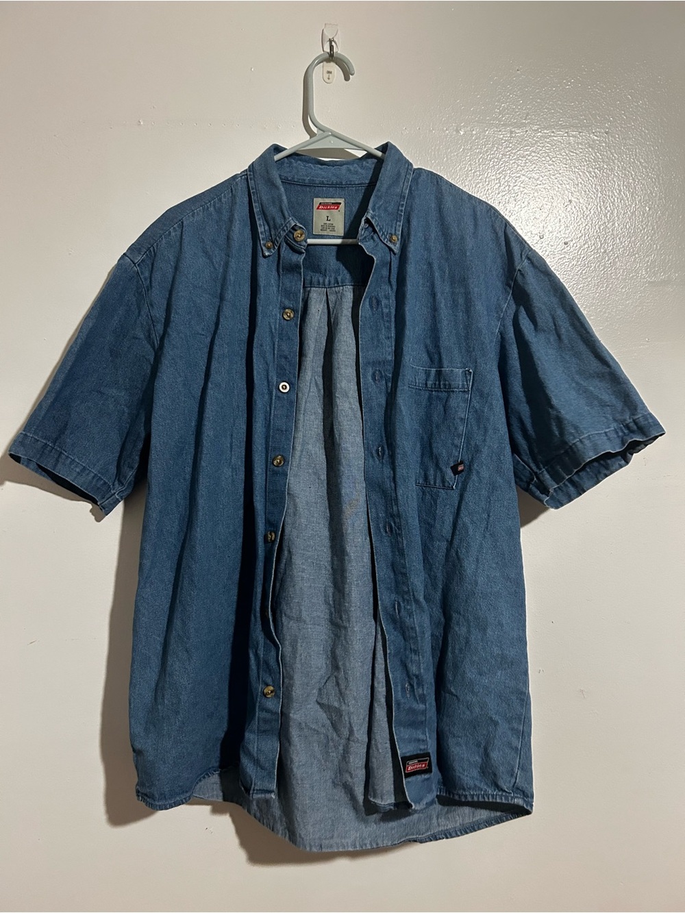 Dickies Men's Short Sleeve Denim Button Down Shirt